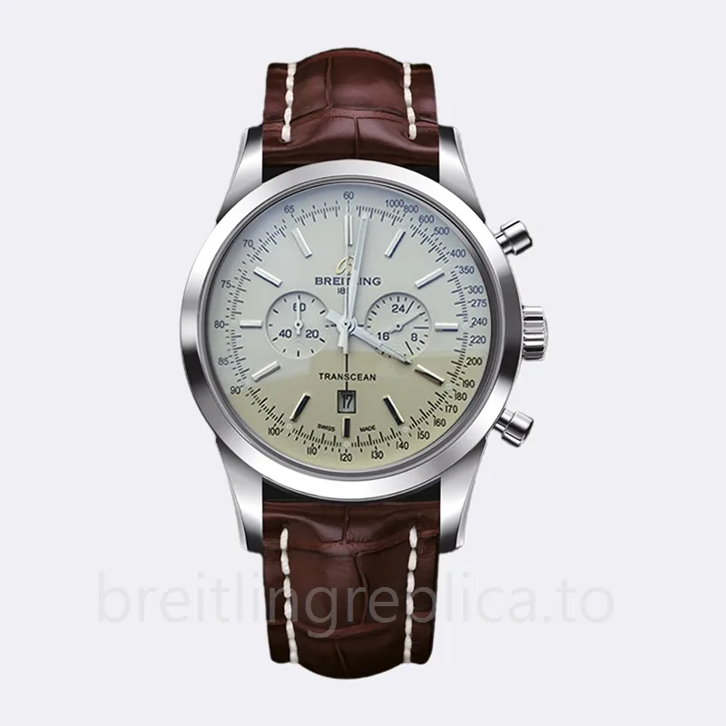 Breitling Transocean A4131012 46mm Men's Stainless Steel Silver-tone