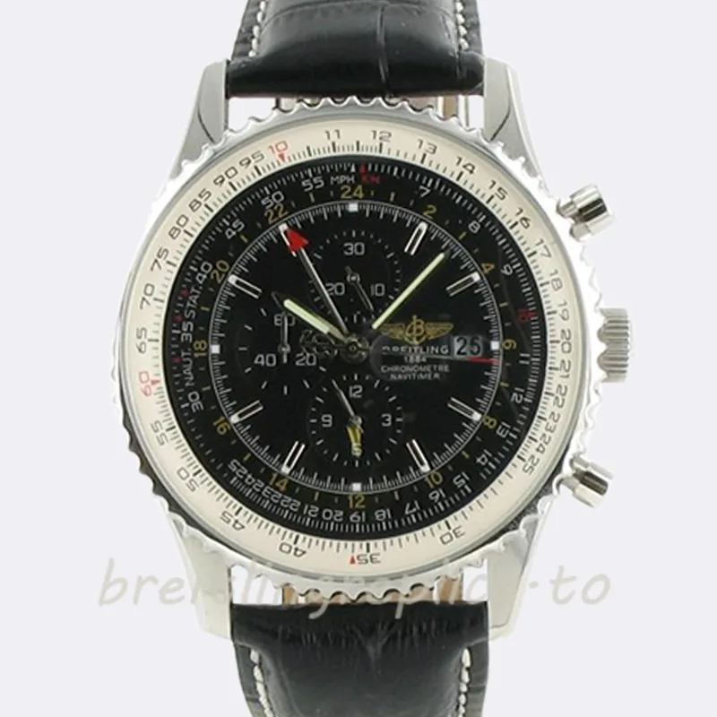 Breitling Navitimer 46mm A24322-C Men's Silver-tone Black Dial