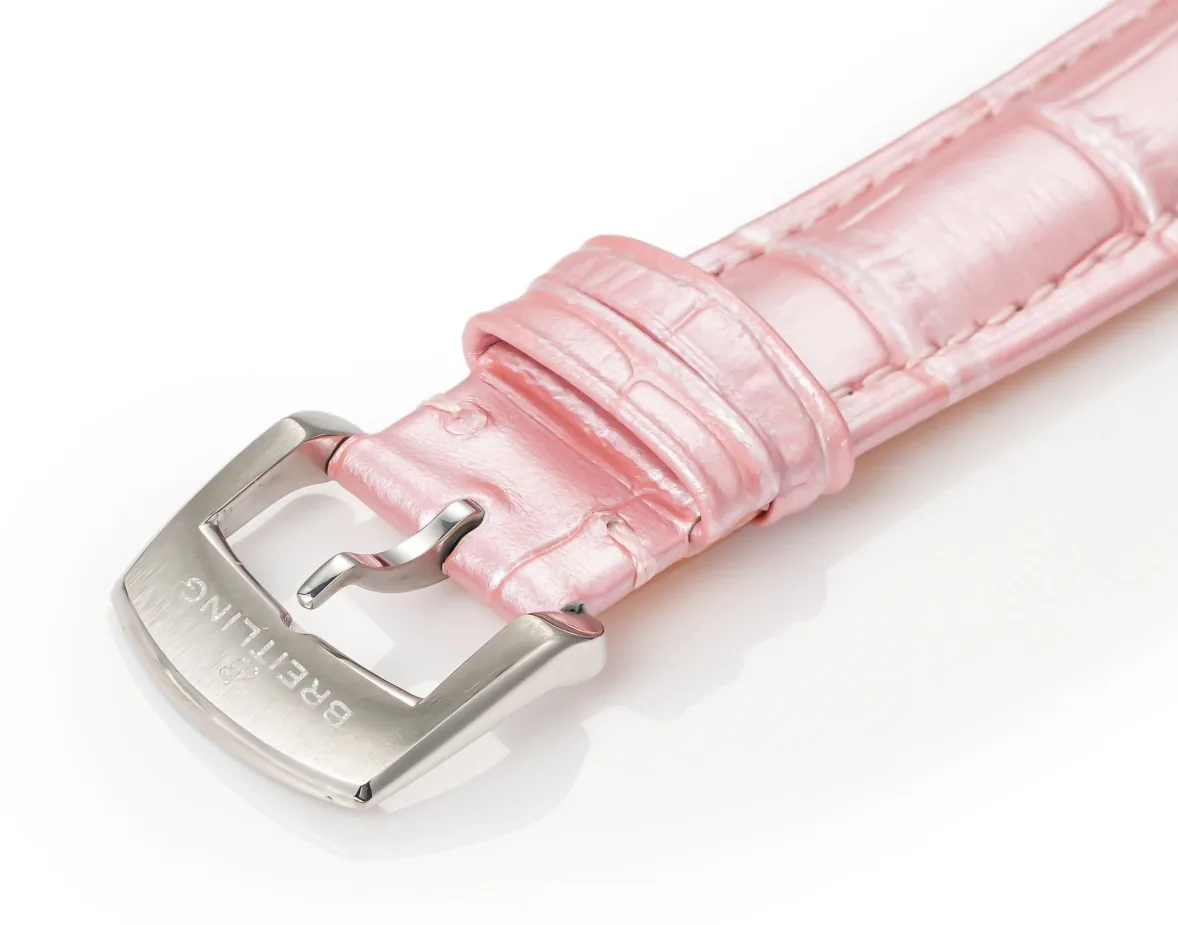 Elegant Breitling Navitimer A17395211A1P4 Replica – 35mm Swiss Luxury Watch With Diamond MOP Dial & Pink Leather Strap