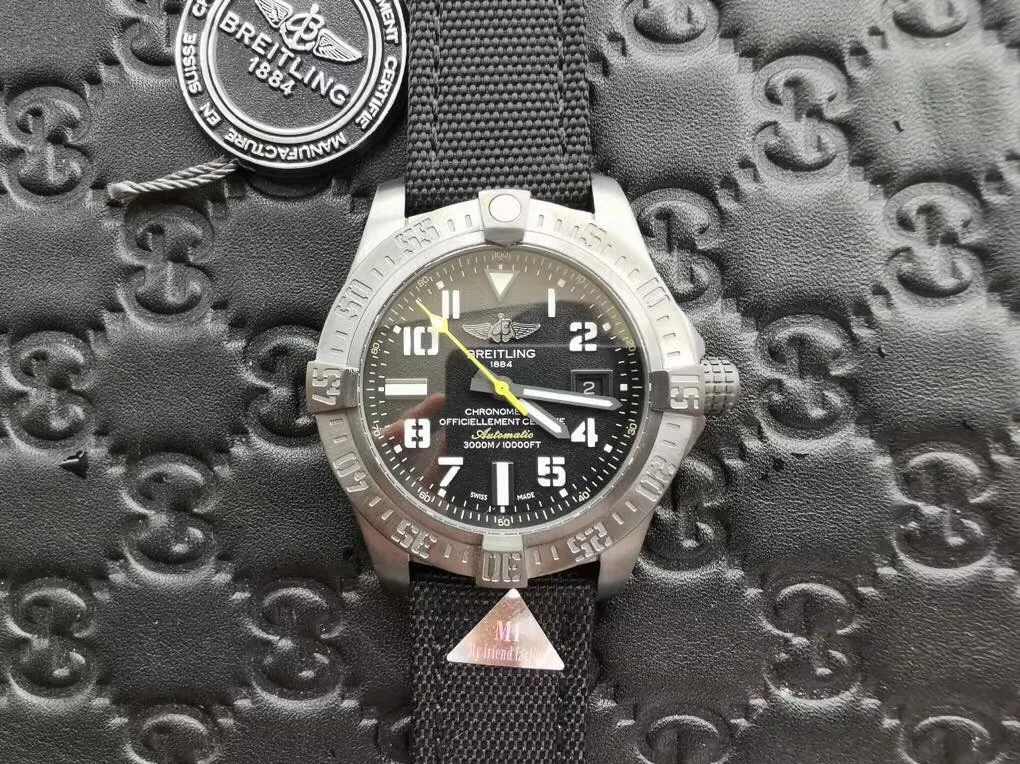 Swiss Replica Breitling Avenger II Seawolf M173312A 45mm Black Dial Men’s Watch With Black Fabric Strap