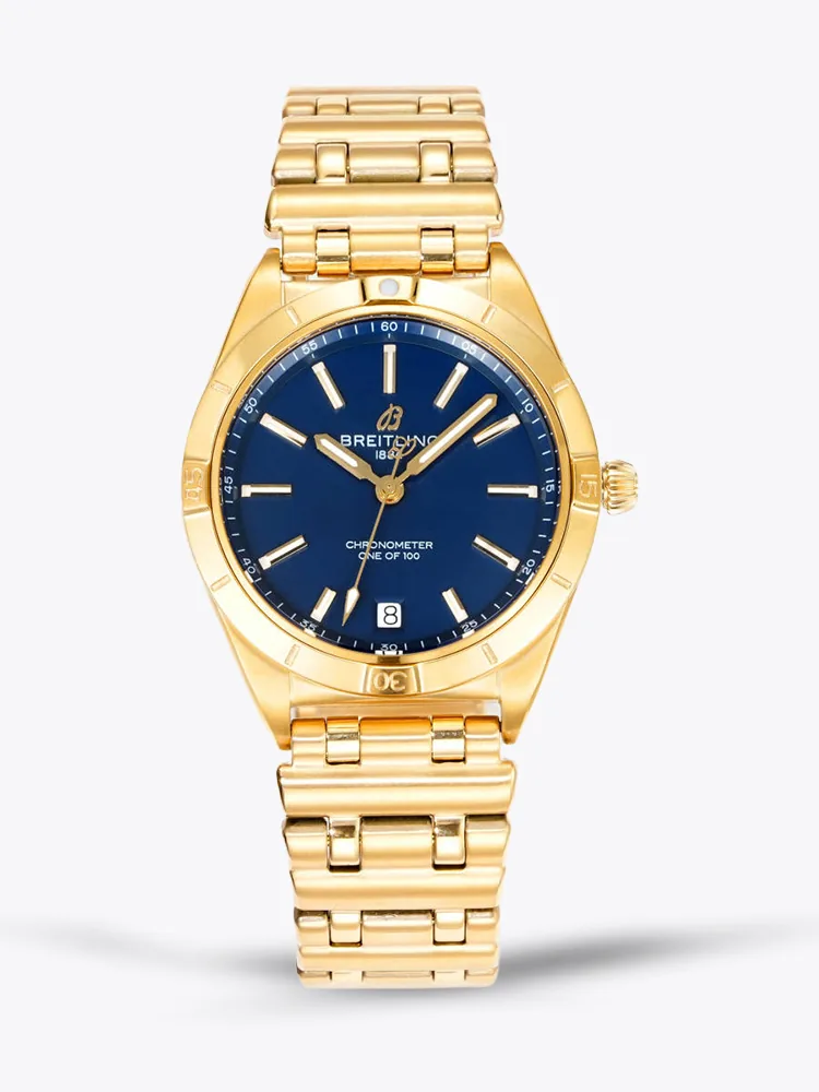 Elegant Women's Swiss Replica Breitling Chronomat K103801A1C1K1 36mm Victoria Beckham Blue Dial Watch