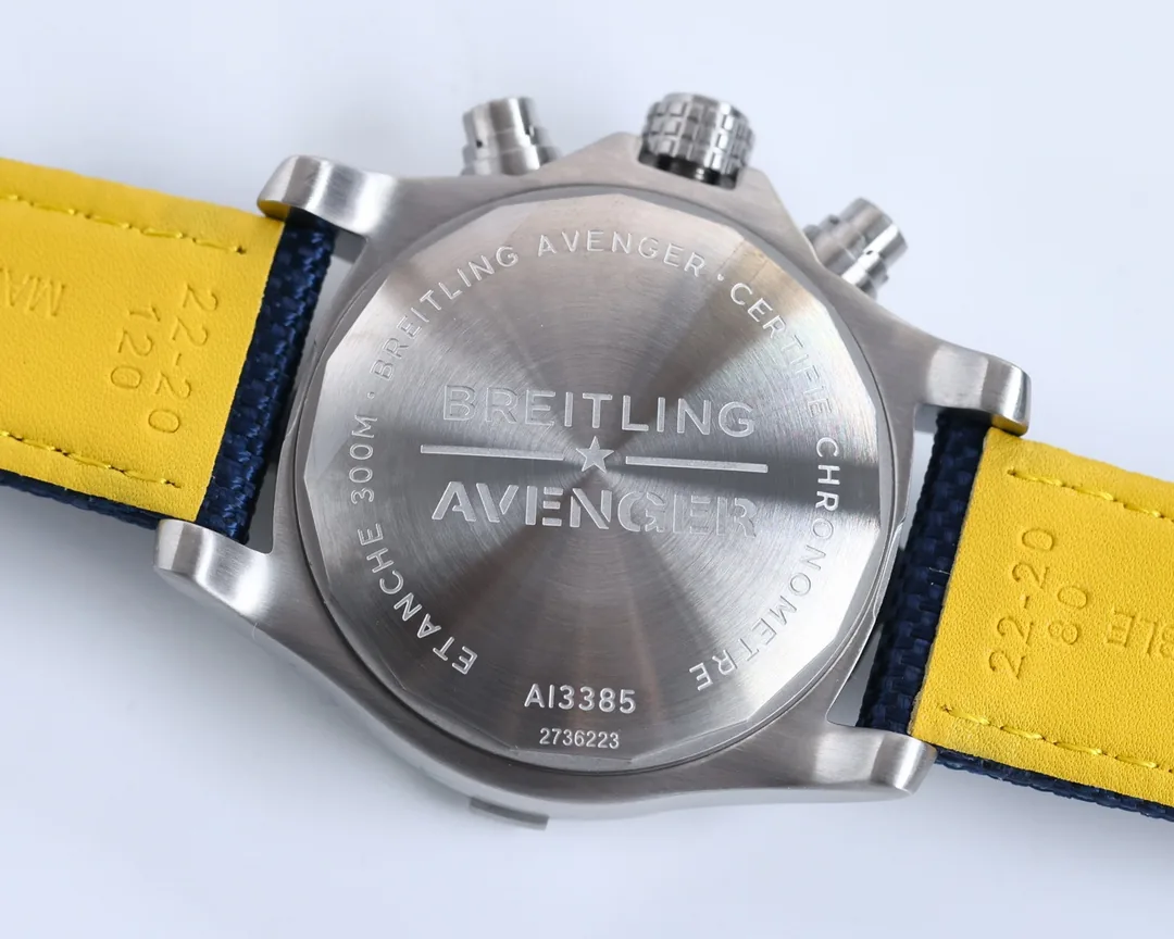 Premium Swiss Breitling Avenger A13385101C1X1 Replica 43mm Chronograph Blue Dial – AAA Super Clone Watch With Textile Strap