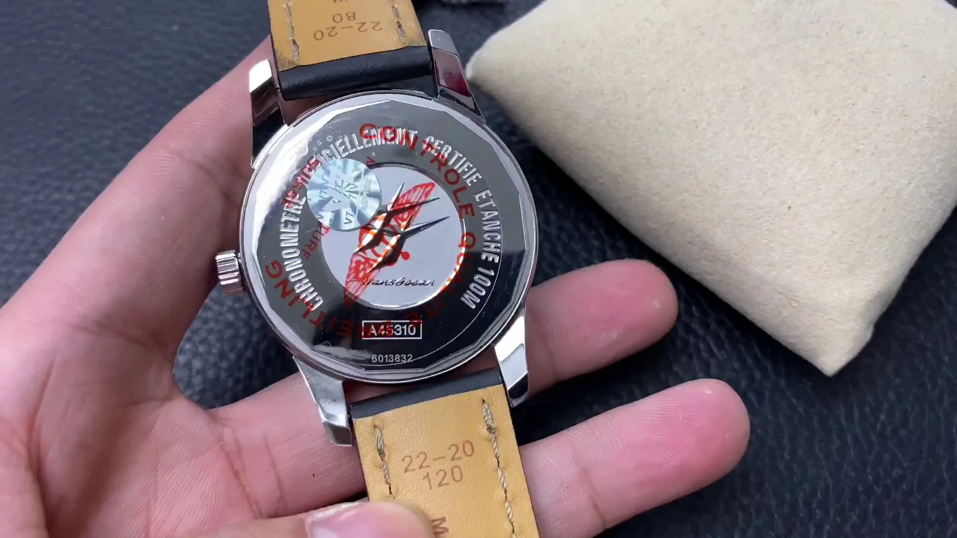 Luxury Swiss Replica Breitling Transocean Day & Date A4531012-G751BKCD – Elegant Silver Dial & Black Leather Strap