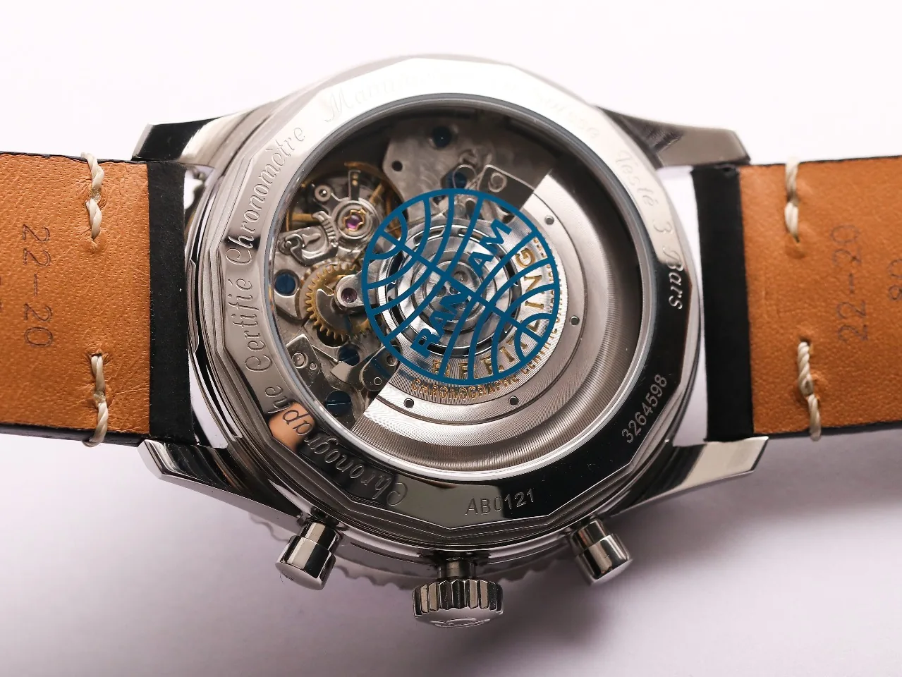 Luxury Breitling Navitimer AB01212B1C1X2 Replica Pan Am Special Edition Watch – Swiss Movement, Blue Dial, Brown Leather Strap