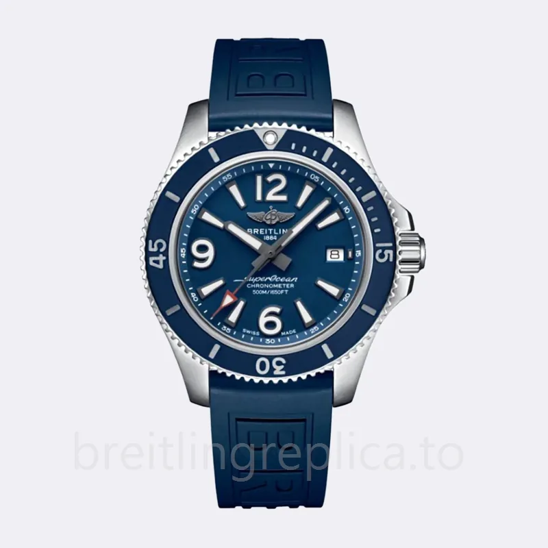 Breitling Superocean Men's 46mm A17366D81C1S1 Silver-tone Blue Dial