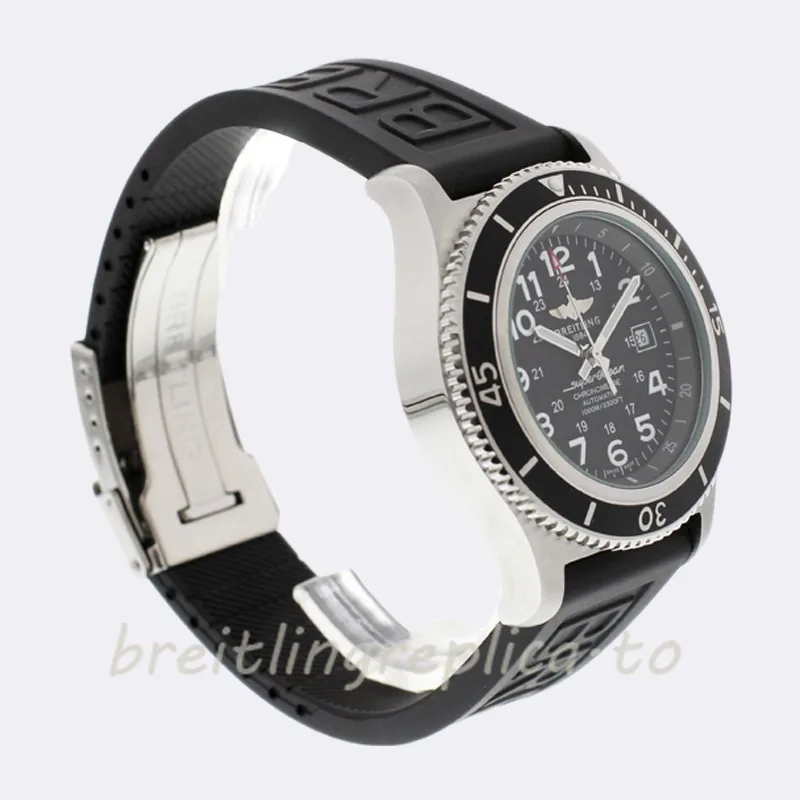 Breitling Superocean A17365-K Men's 46mm Silver-tone Black Dial