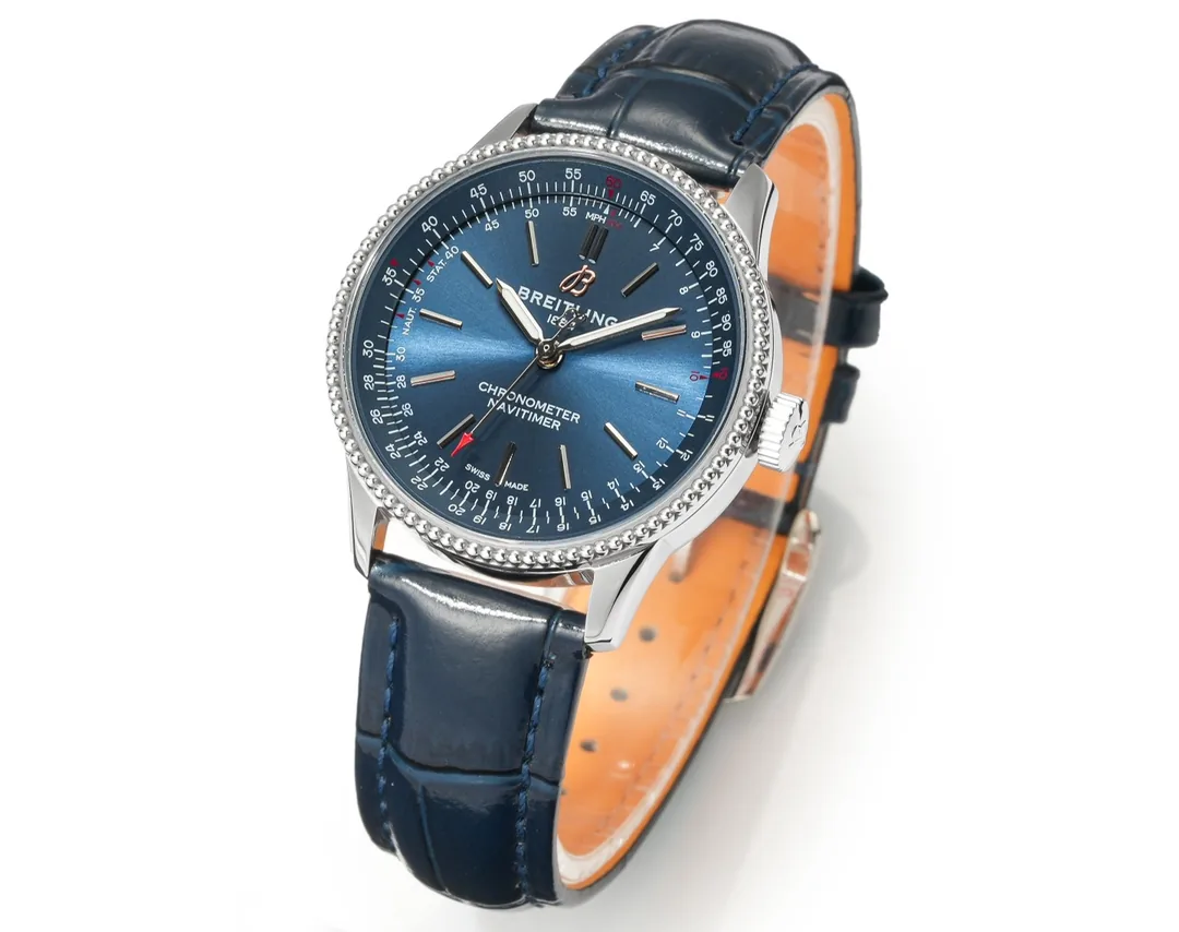Elegant Swiss Breitling Navitimer A17395161C1P1 Replica Watch – 35mm Women’s Luxury Timepiece With Blue Dial & Leather Strap