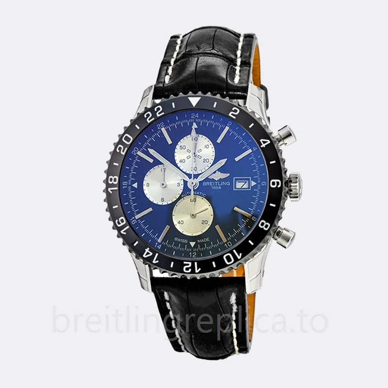 Breitling Chronoliner Men's Y2431012 46mm Black Dial Silver-tone