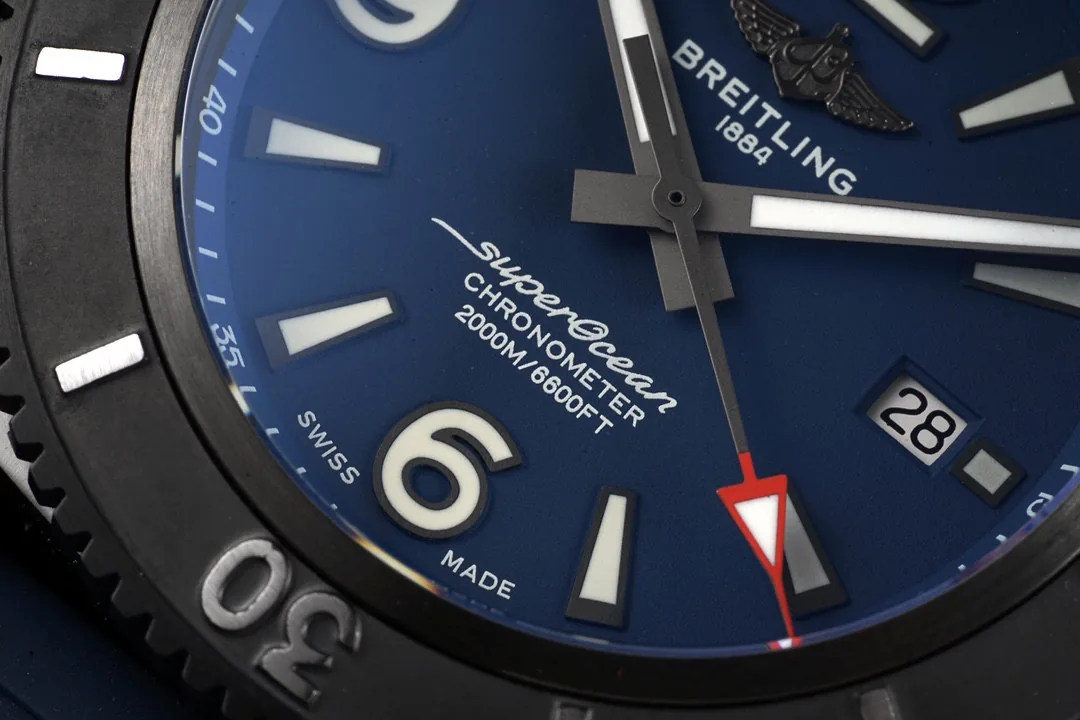 Swiss Replica Breitling Superocean M17368D71C1S1 46mm Blue Dial Diver Watch With Sapphire Glass And Rubber Strap