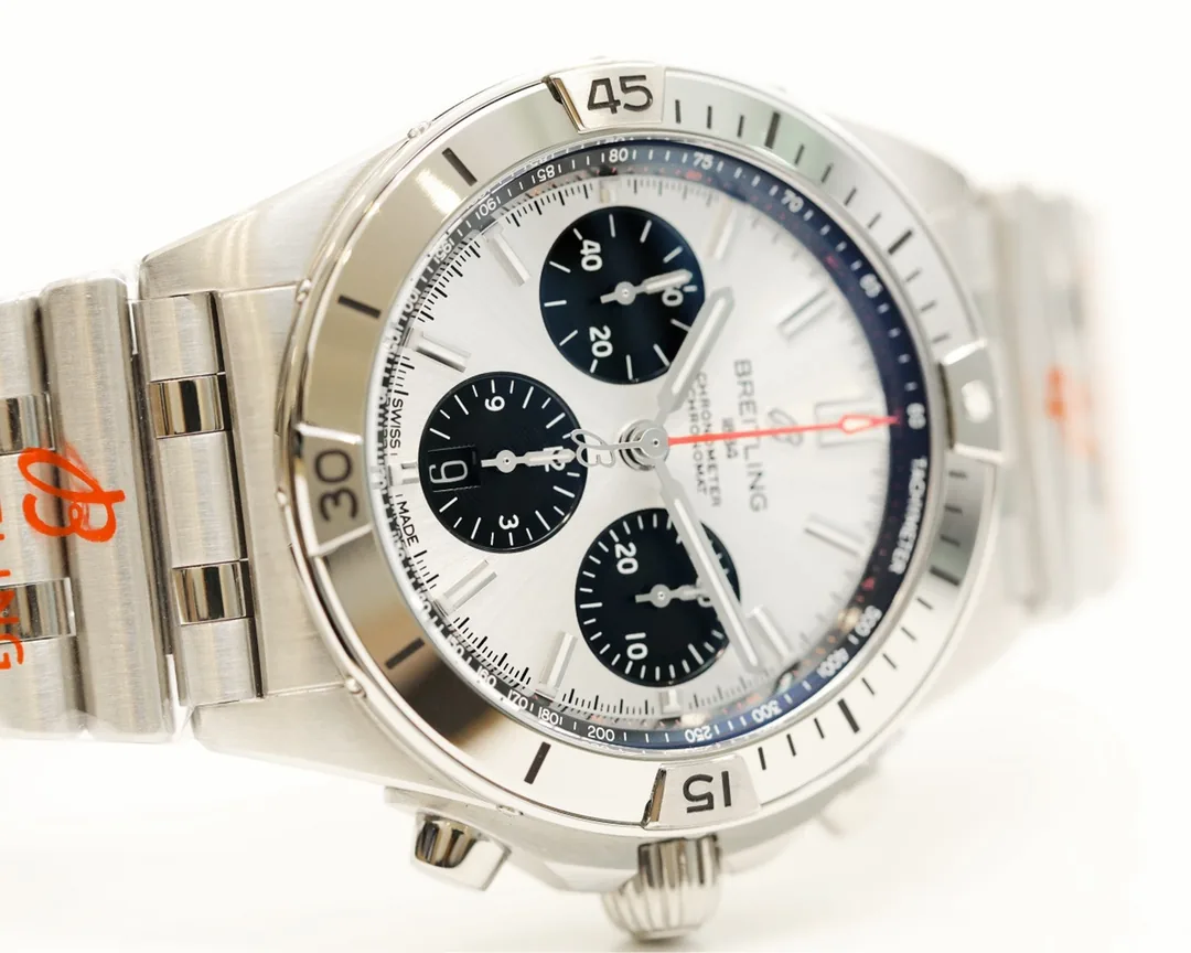 Swiss Breitling Chronomat AB0134101B2A1 Replica 42mm Men's Watch – Silver Dial & Stainless Steel Bracelet