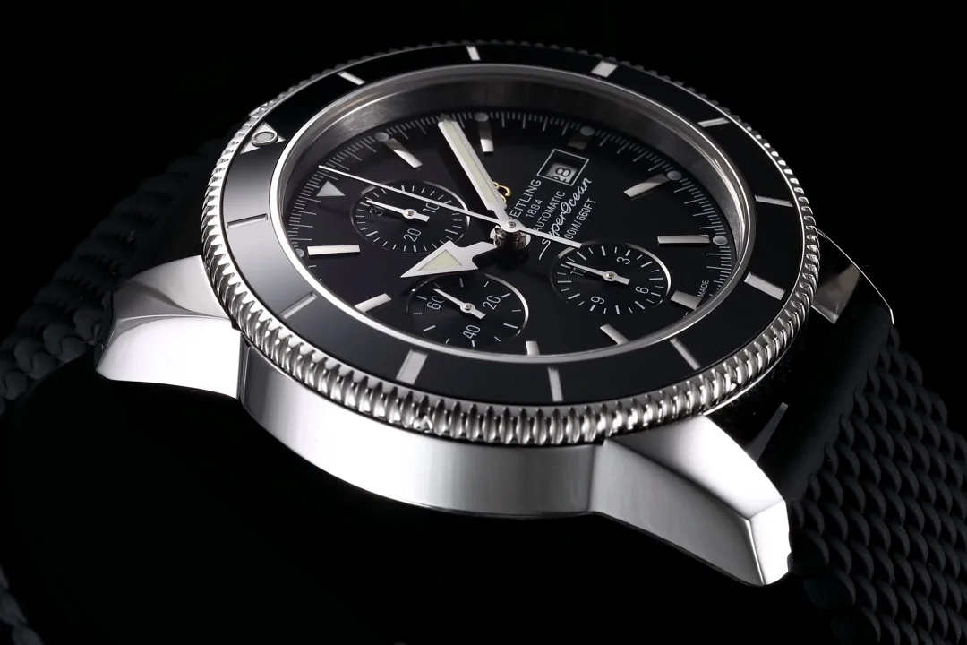 45mm Luxury Replica Breitling Superocean Heritage A13312 Black Dial & Rubber Strap Watch For Men