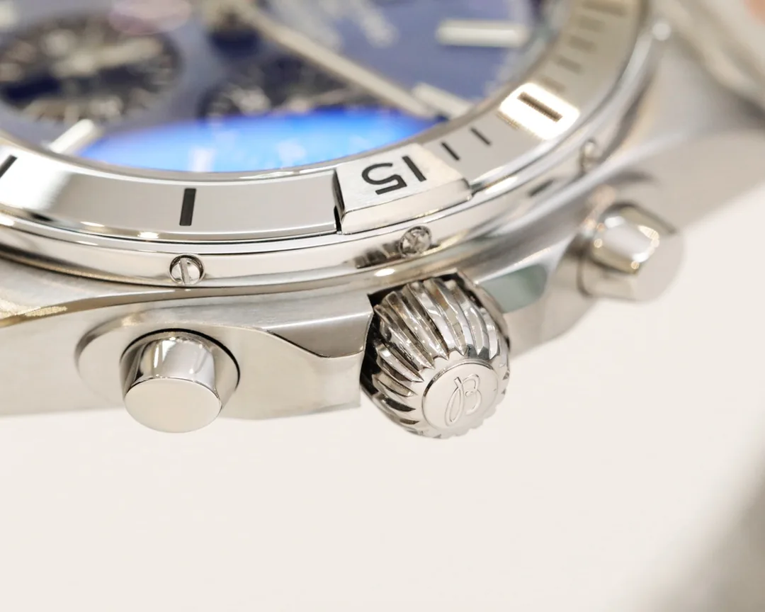 Breitling Chronomat AB0134101C1A1 Replica 42mm Swiss Watch,  Blue Dial, Stainless Steel Case