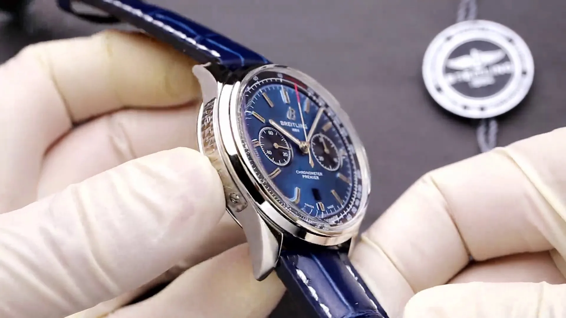 Top Quality AAA Breitling Premier AB0118A61C1P1 Replica – Stylish Blue Dial, Classic Leather Strap