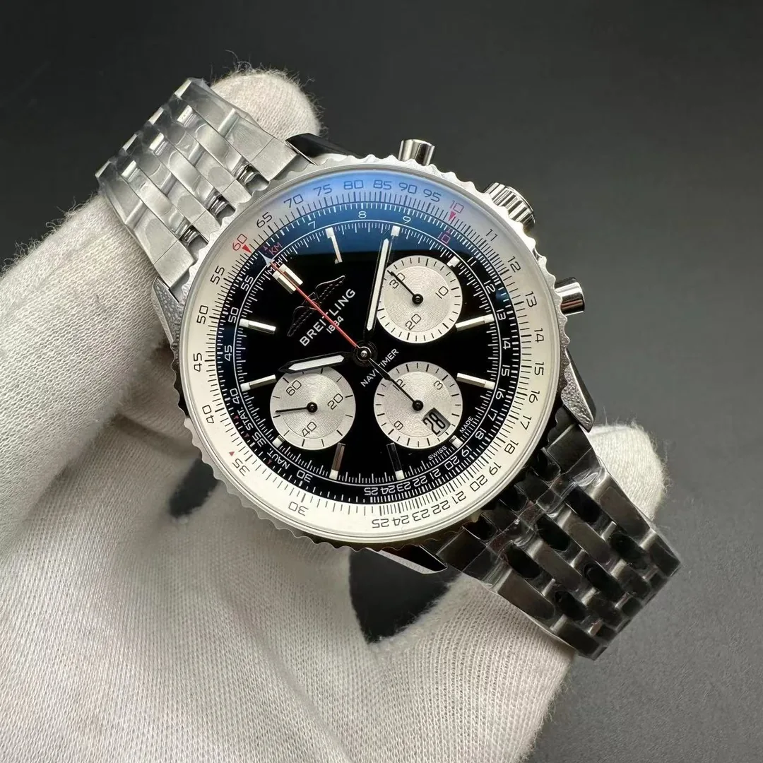 Top-Quality AAA 43mm Breitling Navitimer AB0138211B1A1 Replica – Stunning Black Dial & Transparent Back