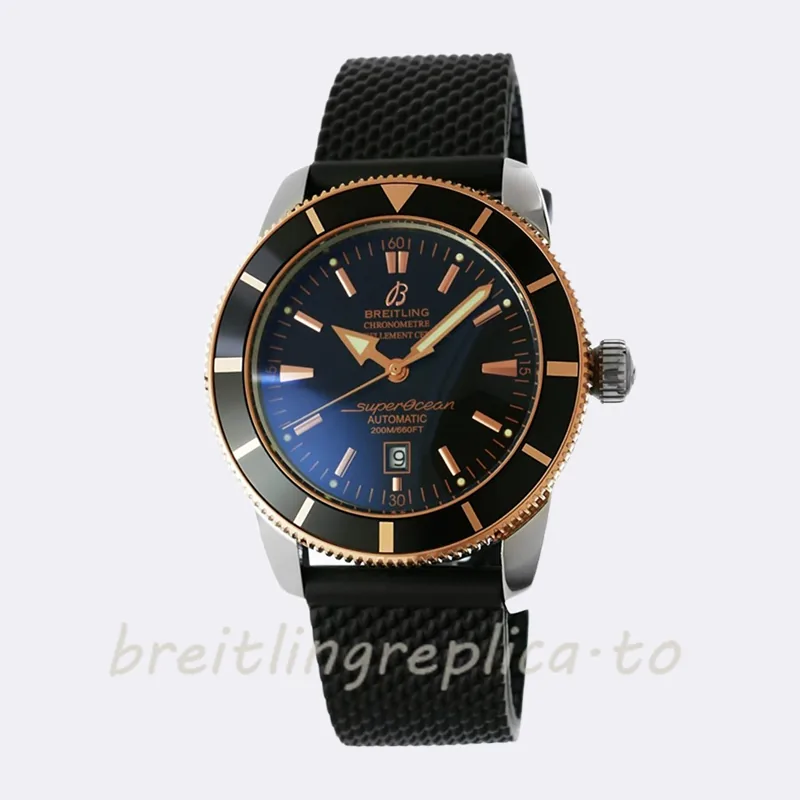 Breitling Superocean 46mm Men's UB201012 Silver-tone Black Dial