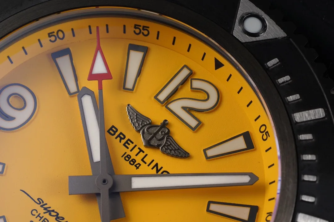 High-Quality Swiss Breitling SuperOcean M17368D71I1S2 Replica Watch – Bold Yellow Dial, 46mm Black Case